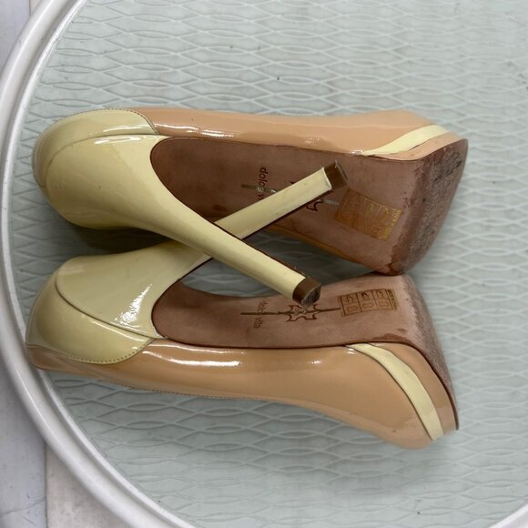 Dolce Vita Dorothy Nude Patent Pumps Platform Slip On Round Toe Formal Women's 7 - Picture 8 of 10